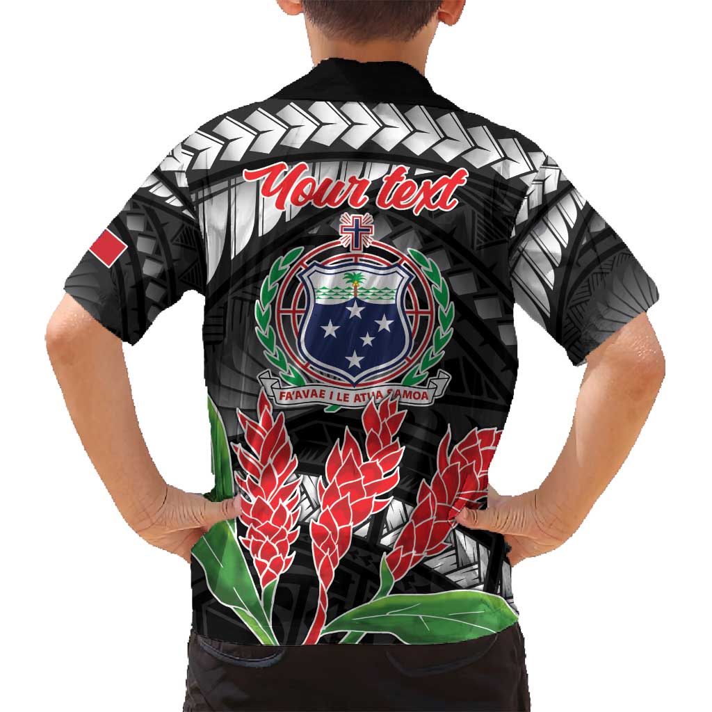 Personalised Samoa 685 Family Matching Off Shoulder Maxi Dress and Hawaiian Shirt Teuila Flower With Black Samoan Tattoo LT9 - Polynesian Pride