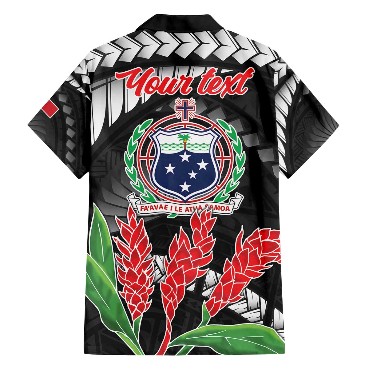 Personalised Samoa 685 Family Matching Puletasi and Hawaiian Shirt Teuila Flower With Black Samoan Tattoo LT9 - Polynesian Pride