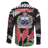 Personalised Samoa 685 Family Matching Puletasi and Hawaiian Shirt Teuila Flower With Black Samoan Tattoo LT9 - Polynesian Pride