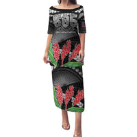 Personalised Samoa 685 Family Matching Puletasi and Hawaiian Shirt Teuila Flower With Black Samoan Tattoo LT9 Mom's Dress Black - Polynesian Pride