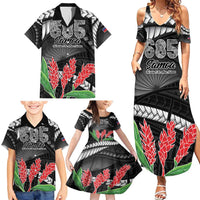 Personalised Samoa 685 Family Matching Summer Maxi Dress and Hawaiian Shirt Teuila Flower With Black Samoan Tattoo LT9 - Polynesian Pride