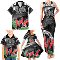 Personalised Samoa 685 Family Matching Tank Maxi Dress and Hawaiian Shirt Teuila Flower With Black Samoan Tattoo LT9 - Polynesian Pride