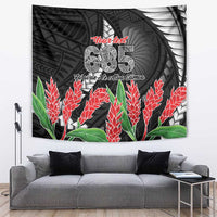 Personalised Samoa 685 Tapestry Teuila Flower With Black Samoan Tattoo LT9 Black - Polynesian Pride