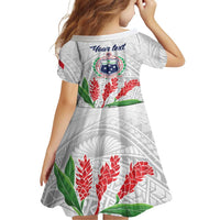 Personalised Samoa 685 Family Matching Long Sleeve Bodycon Dress and Hawaiian Shirt Teuila Flower With White Samoan Tattoo LT9 - Polynesian Pride