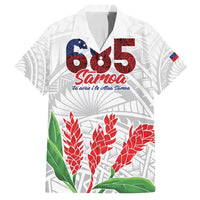 Personalised Samoa 685 Family Matching Long Sleeve Bodycon Dress and Hawaiian Shirt Teuila Flower With White Samoan Tattoo LT9 Dad's Shirt - Short Sleeve White - Polynesian Pride