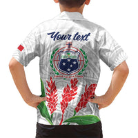Personalised Samoa 685 Family Matching Short Sleeve Bodycon Dress and Hawaiian Shirt Teuila Flower With White Samoan Tattoo LT9 - Polynesian Pride