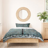 New Zealand Maori Niho Taniwha Bedding Set Papua Shell - Mangopare Puhoro Pattern