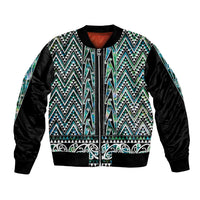 New Zealand Maori Niho Taniwha Bomber Jacket Papua Shell - Mangopare Puhoro Pattern