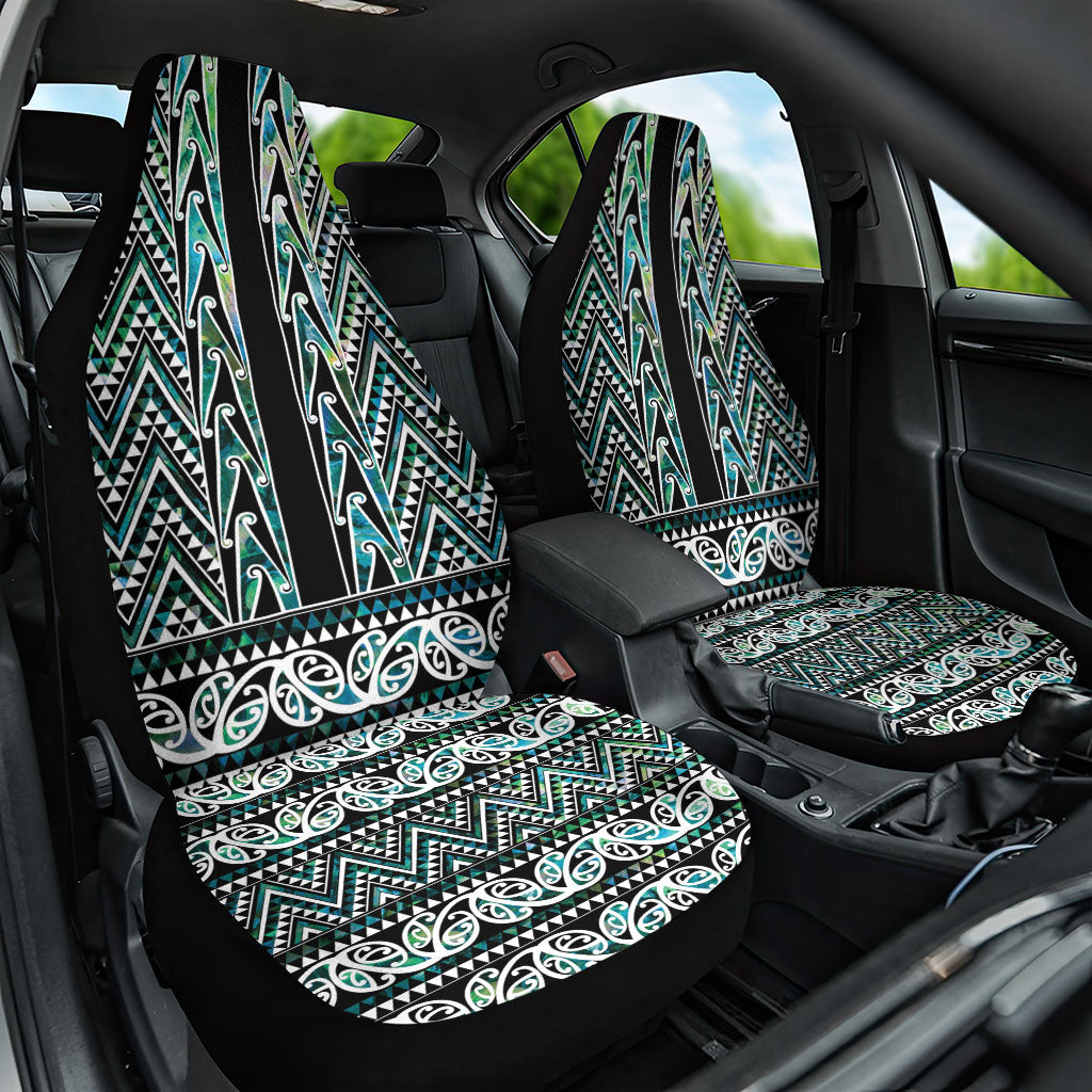 New Zealand Maori Niho Taniwha Car Seat Cover Papua Shell - Mangopare Puhoro Pattern LT9 One Size Green - Polynesian Pride
