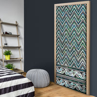 New Zealand Maori Niho Taniwha Door Cover Papua Shell - Mangopare Puhoro Pattern