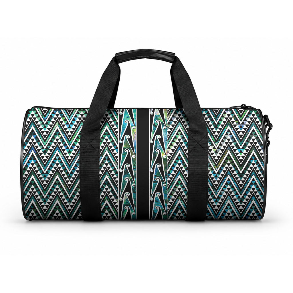 New Zealand Maori Niho Taniwha Duffle Bag Papua Shell - Mangopare Puhoro Pattern LT9 One size Green - Polynesian Pride