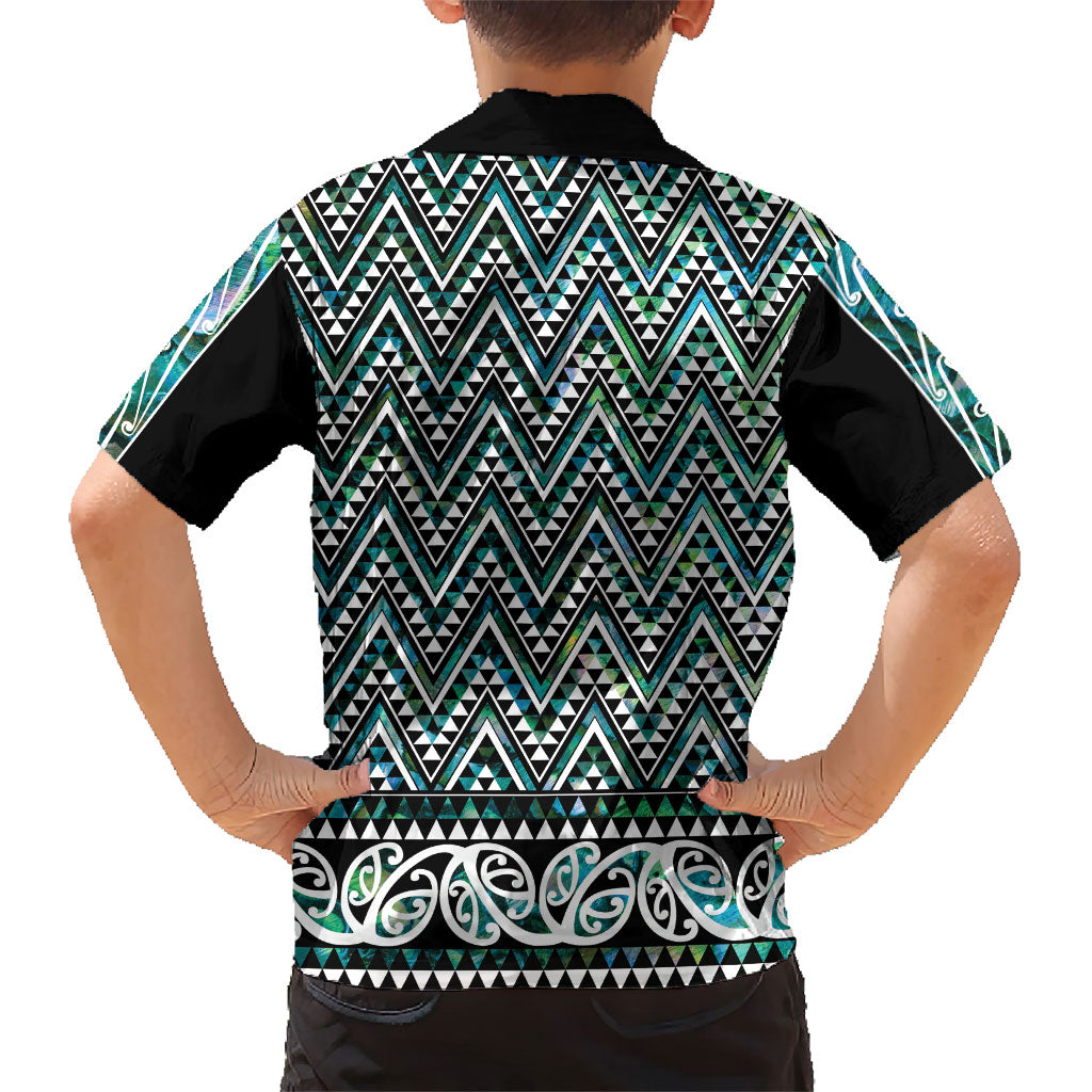 New Zealand Maori Niho Taniwha Family Matching Long Sleeve Bodycon Dress and Hawaiian Shirt Papua Shell - Mangopare Puhoro Pattern LT9 - Polynesian Pride