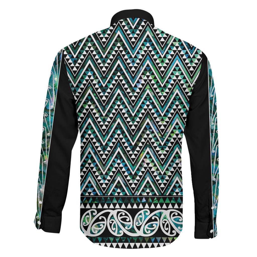 New Zealand Maori Niho Taniwha Family Matching Long Sleeve Bodycon Dress and Hawaiian Shirt Papua Shell - Mangopare Puhoro Pattern LT9 - Polynesian Pride