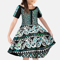 New Zealand Maori Niho Taniwha Family Matching Summer Maxi Dress and Hawaiian Shirt Papua Shell - Mangopare Puhoro Pattern