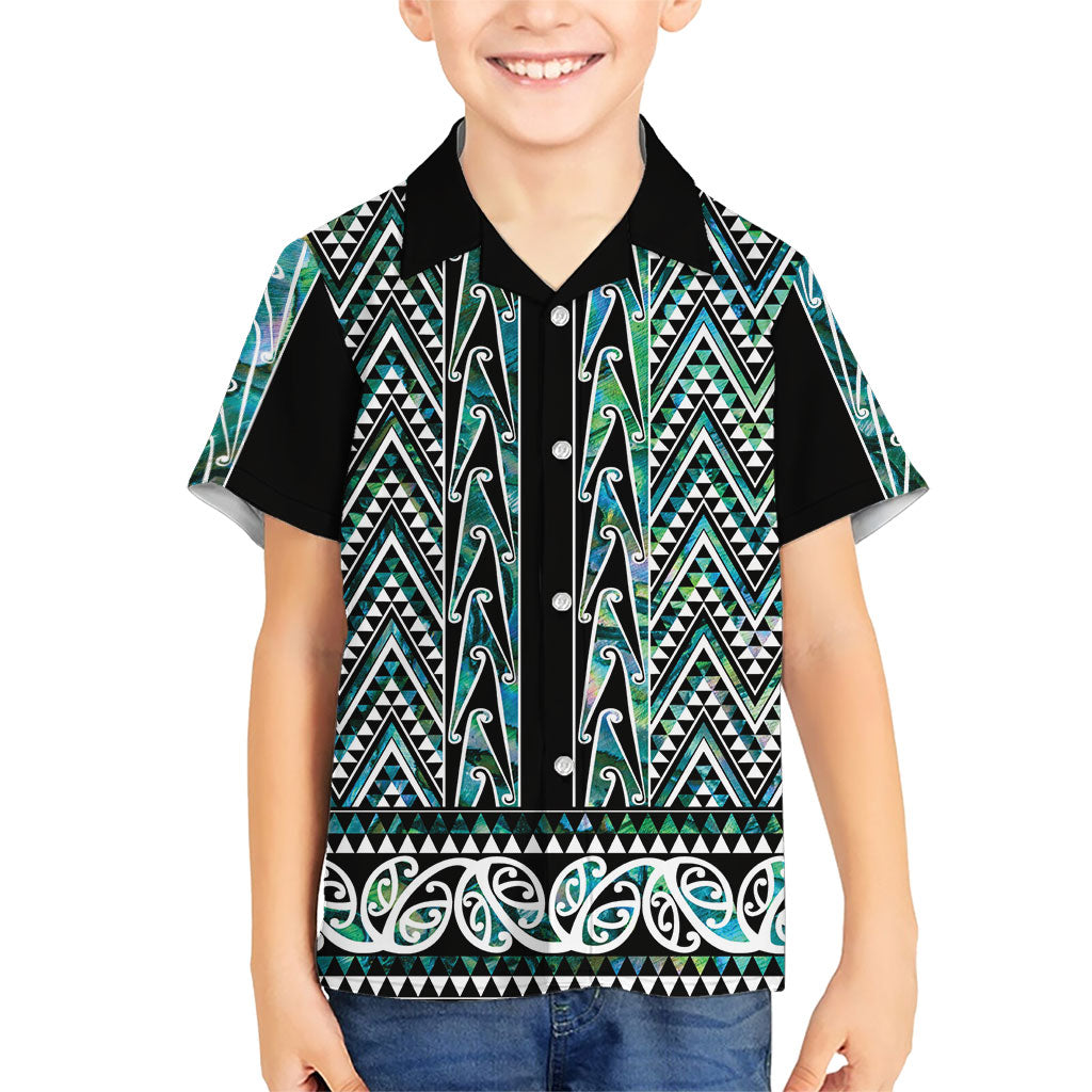 New Zealand Maori Niho Taniwha Family Matching Summer Maxi Dress and Hawaiian Shirt Papua Shell - Mangopare Puhoro Pattern