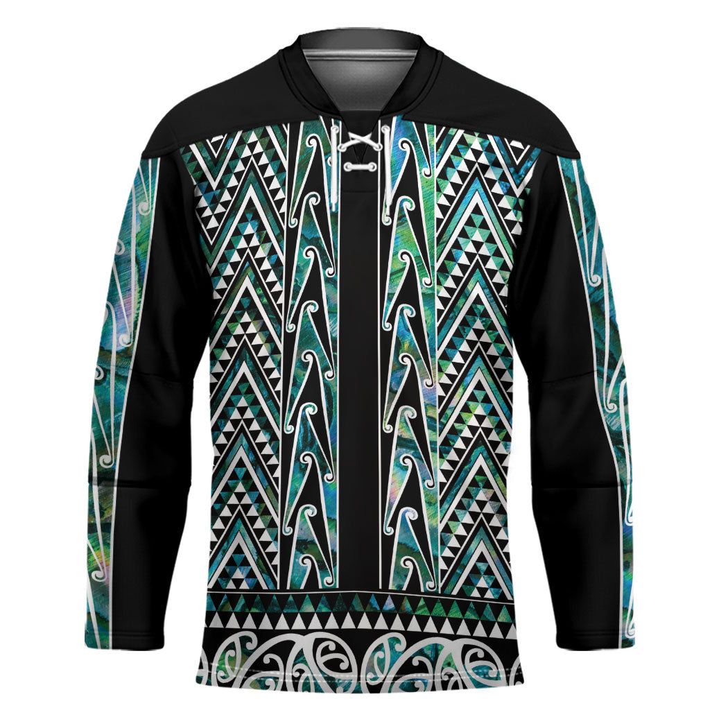 New Zealand Maori Niho Taniwha Hockey Jersey Papua Shell - Mangopare Puhoro Pattern LT9 Unisex Green - Polynesian Pride