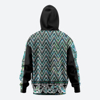 New Zealand Maori Niho Taniwha Hoodie Papua Shell - Mangopare Puhoro Pattern