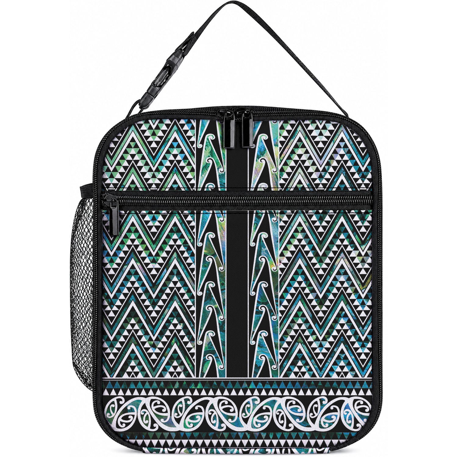 New Zealand Maori Niho Taniwha Lunch Bag Papua Shell - Mangopare Puhoro Pattern