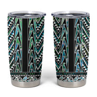 New Zealand Maori Niho Taniwha Tumbler Cup Papua Shell - Mangopare Puhoro Pattern