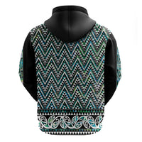 New Zealand Maori Niho Taniwha Zip Hoodie Papua Shell - Mangopare Puhoro Pattern