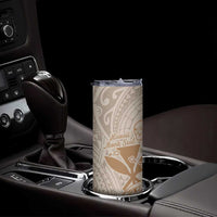 Hawaii Monk Seal and Map Skinny Tumbler Polynesian Kanaka Maoli Beige Vibe LT9 - Polynesian Pride