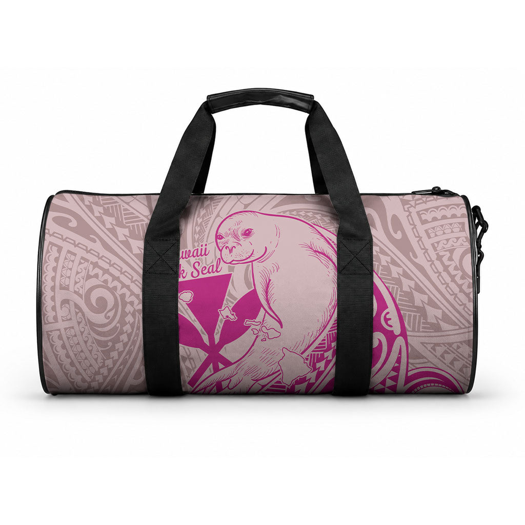 Hawaii Monk Seal and Map Duffle Bag Polynesian Kanaka Maoli Pink Vibe LT9 One size Pink - Polynesian Pride