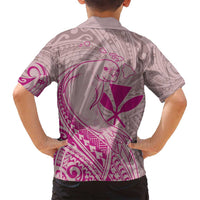 Hawaii Monk Seal and Map Family Matching Off Shoulder Maxi Dress and Hawaiian Shirt Polynesian Kanaka Maoli Pink Vibe LT9 - Polynesian Pride