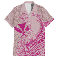 Hawaii Monk Seal and Map Family Matching Short Sleeve Bodycon Dress and Hawaiian Shirt Polynesian Kanaka Maoli Pink Vibe LT9 Dad's Shirt - Short Sleeve Pink - Polynesian Pride