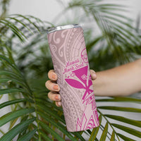 Hawaii Monk Seal and Map Skinny Tumbler Polynesian Kanaka Maoli Pink Vibe LT9 - Polynesian Pride