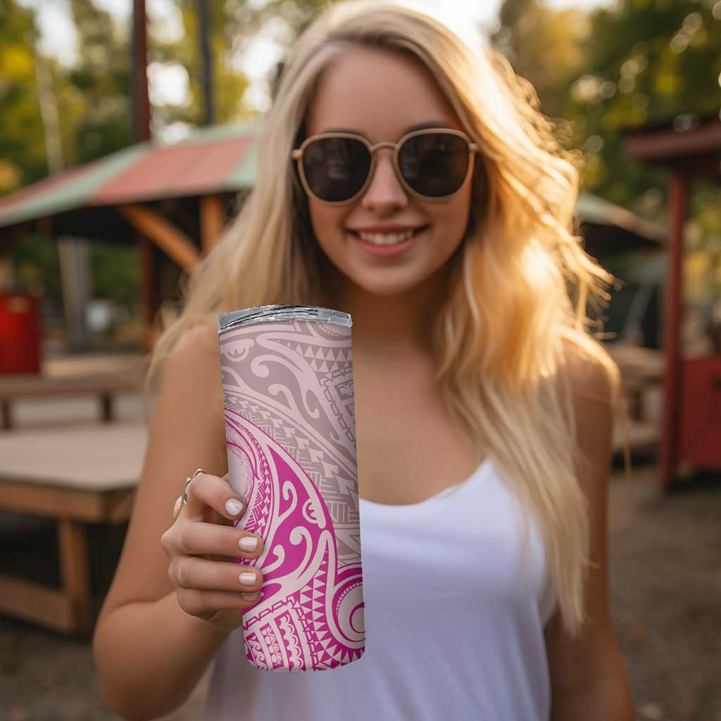 Hawaii Monk Seal and Map Skinny Tumbler Polynesian Kanaka Maoli Pink Vibe LT9 - Polynesian Pride