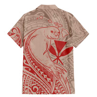 Hawaii Monk Seal and Map Family Matching Mermaid Dress and Hawaiian Shirt Polynesian Kanaka Maoli Red Vibe LT9 - Polynesian Pride
