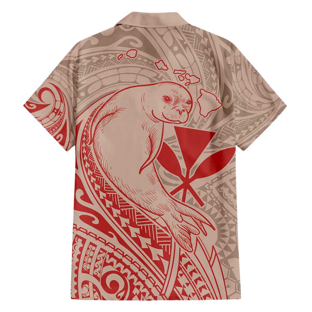 Hawaii Monk Seal and Map Family Matching Off Shoulder Maxi Dress and Hawaiian Shirt Polynesian Kanaka Maoli Red Vibe LT9 - Polynesian Pride