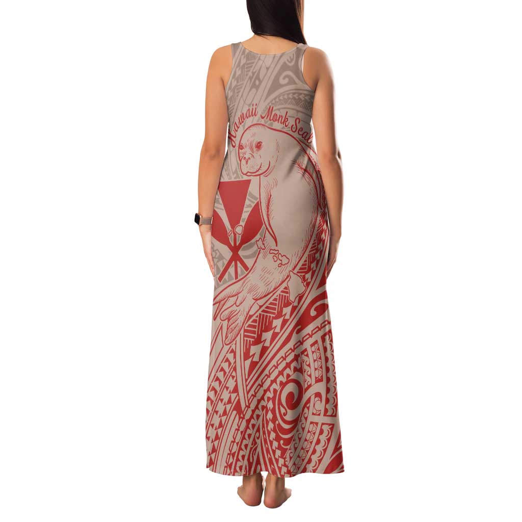 Hawaii Monk Seal and Map Family Matching Tank Maxi Dress and Hawaiian Shirt Polynesian Kanaka Maoli Red Vibe LT9 - Polynesian Pride