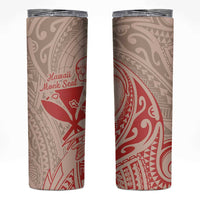 Hawaii Monk Seal and Map Skinny Tumbler Polynesian Kanaka Maoli Red Vibe LT9 Red - Polynesian Pride