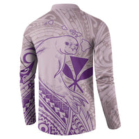 Hawaii Monk Seal and Map Button Sweatshirt Polynesian Kanaka Maoli Violet Vibe LT9 - Polynesian Pride