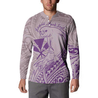 Hawaii Monk Seal and Map Button Sweatshirt Polynesian Kanaka Maoli Violet Vibe LT9 - Polynesian Pride