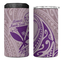 Hawaii Monk Seal and Map 4 in 1 Can Cooler Tumbler Polynesian Kanaka Maoli Violet Vibe LT9 One Size: 16 oz Violet - Polynesian Pride