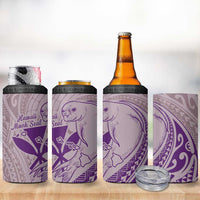 Hawaii Monk Seal and Map 4 in 1 Can Cooler Tumbler Polynesian Kanaka Maoli Violet Vibe LT9 - Polynesian Pride