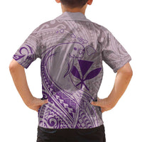 Hawaii Monk Seal and Map Family Matching Long Sleeve Bodycon Dress and Hawaiian Shirt Polynesian Kanaka Maoli Violet Vibe LT9 - Polynesian Pride