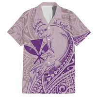 Hawaii Monk Seal and Map Family Matching Long Sleeve Bodycon Dress and Hawaiian Shirt Polynesian Kanaka Maoli Violet Vibe LT9 Dad's Shirt - Short Sleeve Violet - Polynesian Pride