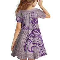 Hawaii Monk Seal and Map Family Matching Off The Shoulder Long Sleeve Dress and Hawaiian Shirt Polynesian Kanaka Maoli Violet Vibe LT9 - Polynesian Pride