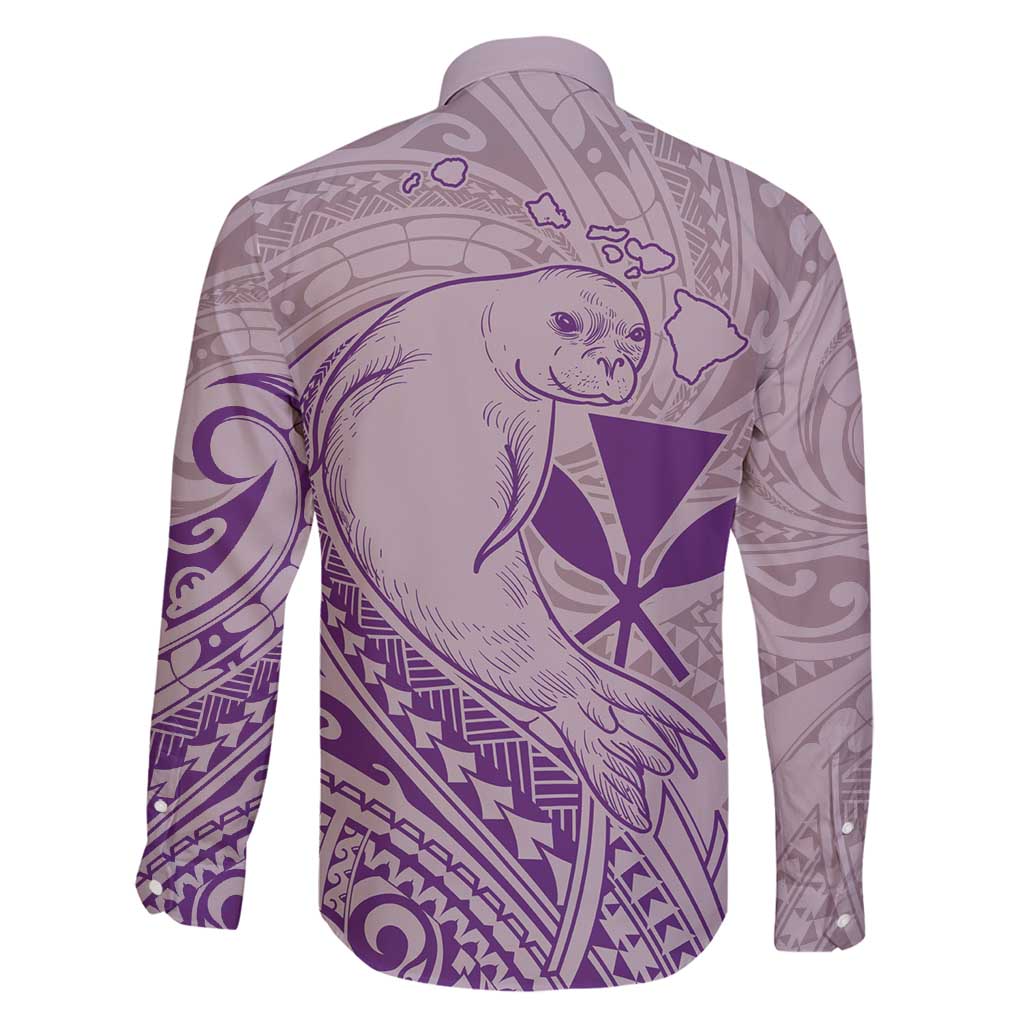 Hawaii Monk Seal and Map Family Matching Summer Maxi Dress and Hawaiian Shirt Polynesian Kanaka Maoli Violet Vibe LT9 - Polynesian Pride