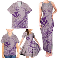 Hawaii Monk Seal and Map Family Matching Tank Maxi Dress and Hawaiian Shirt Polynesian Kanaka Maoli Violet Vibe LT9 - Polynesian Pride