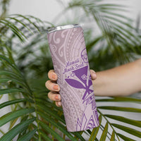 Hawaii Monk Seal and Map Skinny Tumbler Polynesian Kanaka Maoli Violet Vibe LT9 - Polynesian Pride