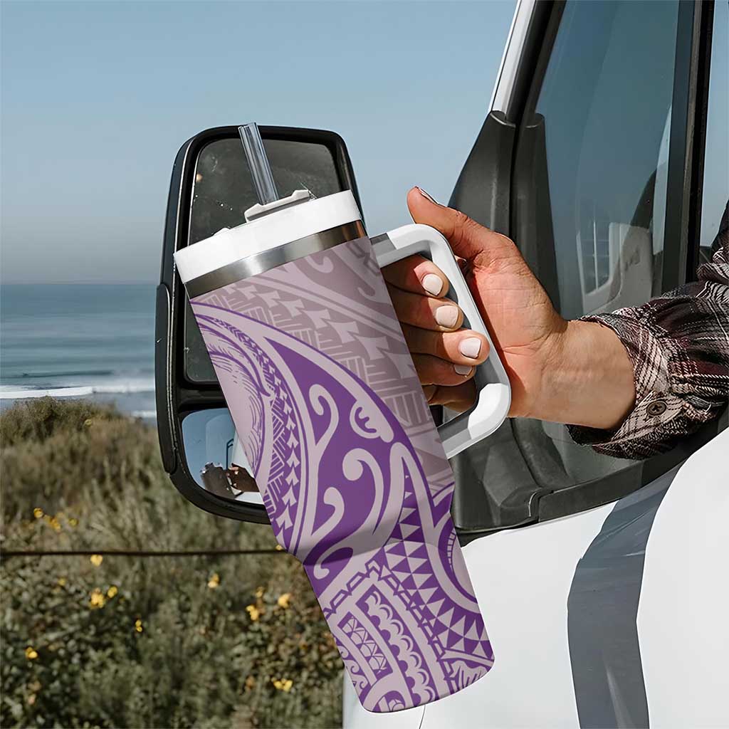 Hawaii Monk Seal and Map Tumbler With Handle Polynesian Kanaka Maoli Violet Vibe