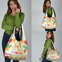 Kawaii Turtle Grocery Bag Aloha Hibiscus Flowers
