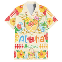 Kawaii Turtle Hawaiian Shirt Aloha Hibiscus Flowers LT9 Beige - Polynesian Pride