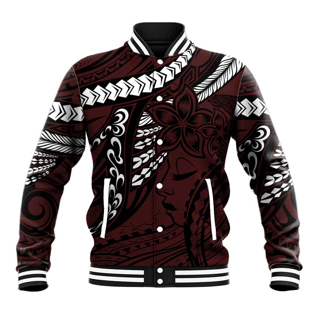 Polynesian Girl Tribal Tattoo Baseball Jacket Oxbood Vibe