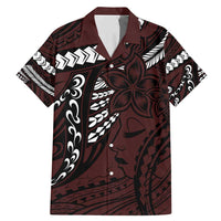 Polynesian Girl Tribal Tattoo Family Matching Mermaid Dress and Hawaiian Shirt Oxbood Vibe LT9 Dad's Shirt - Short Sleeve Oxblood - Polynesian Pride