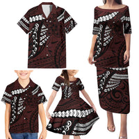 Polynesian Girl Tribal Tattoo Family Matching Puletasi and Hawaiian Shirt Oxbood Vibe LT9 - Polynesian Pride